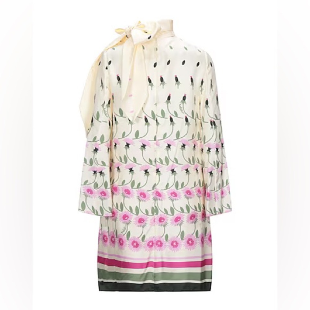 NWT VALENTINO GARAVANI Ecru floral Printed silk-twill mini dress. Medium (IT 40) - Picture 6 of 11
